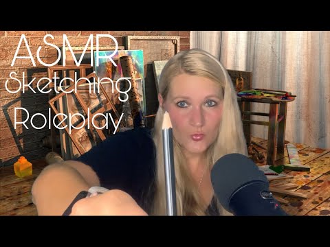 [ASMR] german\deutsch • Roleplay | Ich zeichne dich | Sketching your Portrait ✏️￼| whispering | talk