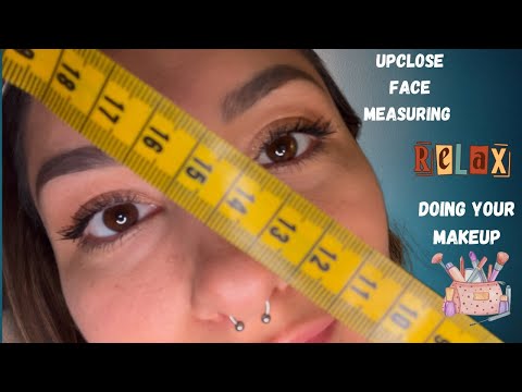 ASMR: Upclose Face Measuring & Makeup Application with Inaudible Whispering | Personal Attention