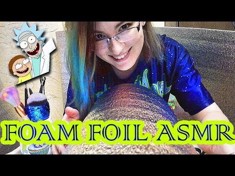 Rick and Morty Trapped in Foam Foil World! (Binaural ASMR: tingly brushing and crinkling)