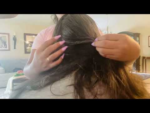 1 Hour ASMR ~REAL PERSON GENTLE SCALP SCRATCHING-HAIR PARTING,HAIR BRUSHING-FACE ATTENTION HAIR PLAY