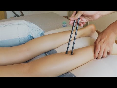 Calf Massage with Chopsticks | Quick Hand Movements | ASMR Vietnam