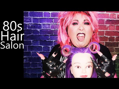 ASMR 80's Hair Salon Roleplay | Real Haircut, Curlers, Hair Dryer, Whisper, Styling