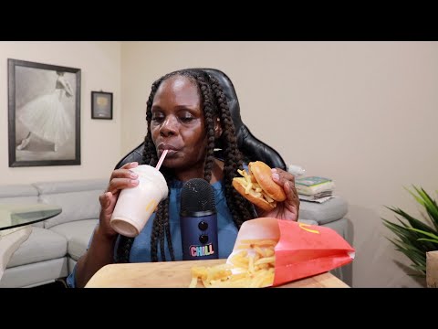 McDonald's Chocolate Shake And Fries ASMR Eating Sounds