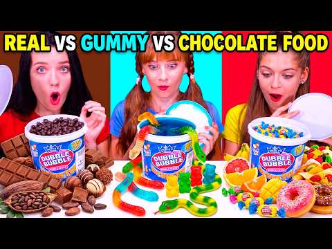 ASMR Real Food VS Chocolate Food VS Jelly Gummy Food Best NEW Compilation