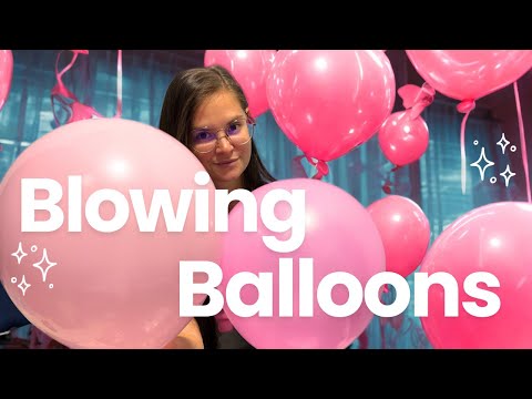 ASMR Blowing Balloons - Pink, White, Green - NO Talking 🍀