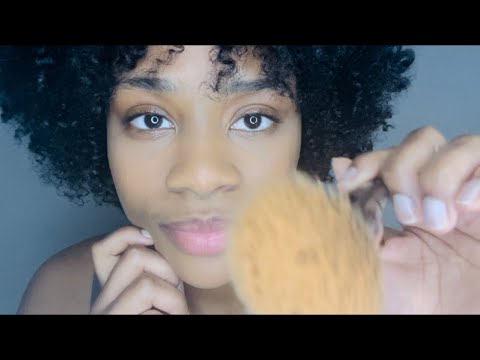 ASMR | BRUSHING SOUNDS AND VISUALS (face brushing, brush sounds, close-up ASMR)