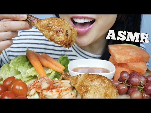 ASMR ROTISSERIE CHICKEN + FRESH VEGGIES (EATING SOUNDS) NO TALKING | SAS-ASMR