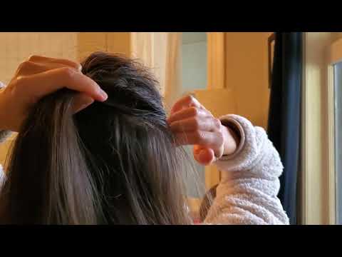 French braiding my hair ASMR no talking