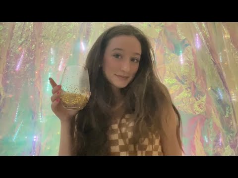 ASMR at a cute coffee shop (whispering, tapping, keyboard clicking, beads, visual)