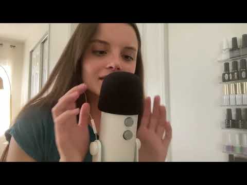 ASMR whispering your favorite trigger words😴 up close whispers, hand movements, mic scratching