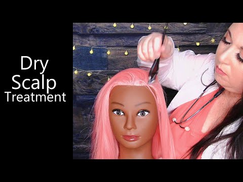 ASMR Dry Scalp Treatment (Hair Parting, Gloves, Scalp Scratching, Brushing) Doctor Roleplay