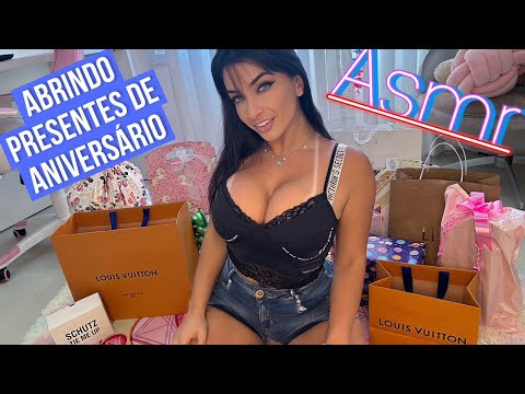 ASMR - MOSTRANDO MEUS PRESENTES/RECEBIDOS DE ANIVERSÁRIO! PART1 🎁💓😴