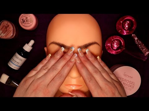ASMR Makeup Removal & Skincare Facial On A Mannequin