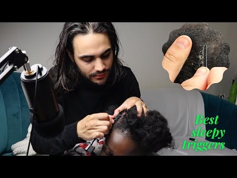 ASMR SUPER ATTENTIVE scratching my wife’s scalp AS SHE SLEEPS 😴