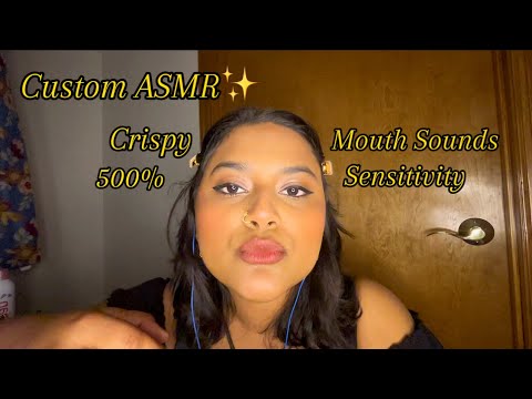 ASMR mouth sounds at 500% sensitivity(kisses, tongue flutter, and hand movements)| CUSTOM VIDEO!!