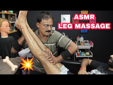 Knee Cracking Leg Massage By Big Eyes Barber ASMR | Leg Massage And Knee Massage | Knee Cracking