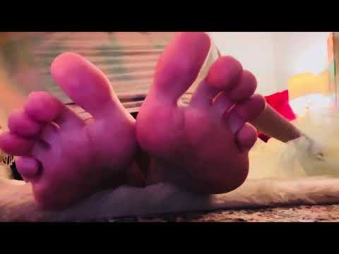 ASMR feet in fabric sounds