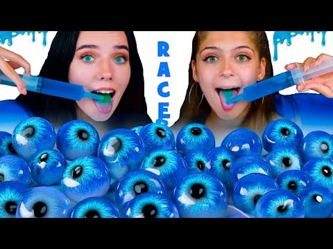 ASMR Best Compilation Eating Blue Color, Watermelon, Gummy Eyeballs #asmr