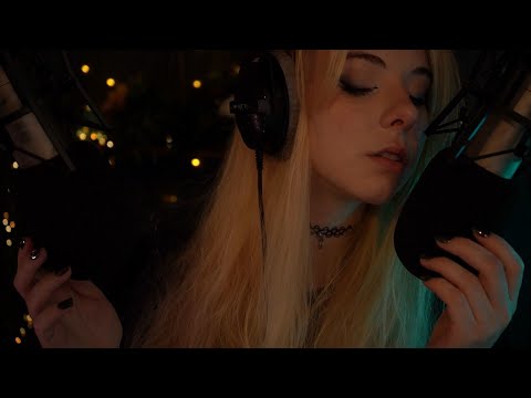 ASMR | gentle Unintelligible Whispering in the Rain - ear to ear