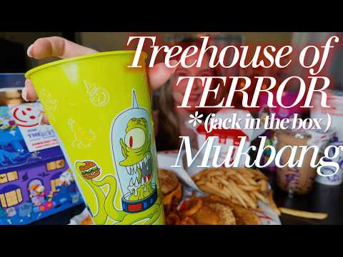 Trying Jack in the Box’s SIMPSONS HORROR MEAL! 🎃🍔 | Mukbang + Taste Test