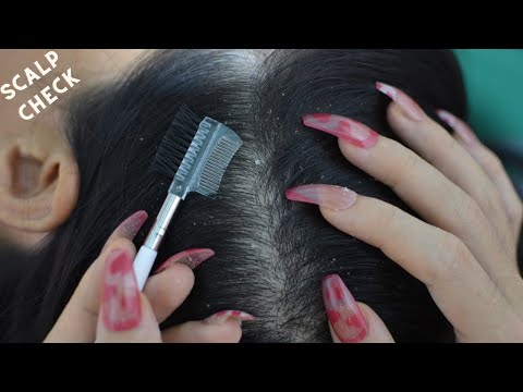 ASMR Head Scratching, Hair Parting, Hair Treatment On Real Person For Rest And Sleep ( No Talking )