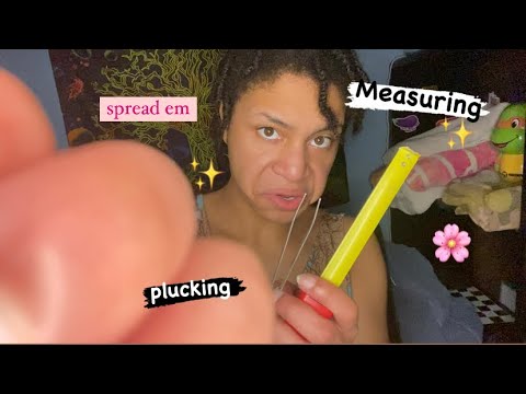 ASMR - Plucking, Measuring, Spread Em (Niecey)