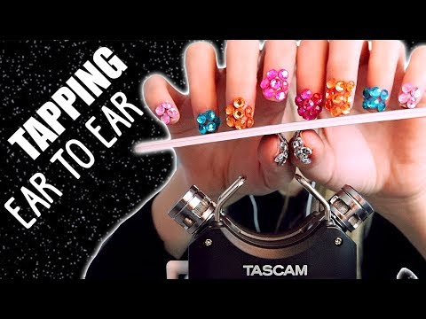 ASMR TAPPING AND SCRATCHING WITH RHINESTONE NAILS (NO TALKING) EAR TO EAR SOUNDS