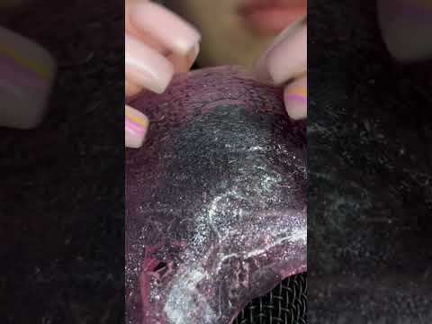 Asmr slime on microphone