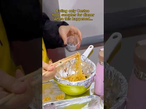 Eating only Costco food samples for dinner when this happened… #food #eating #mukbang #costco