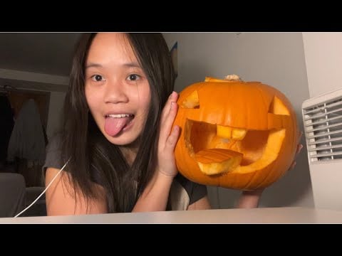 ASMR tapping on a pumpkin while rambling about life 🎃👻
