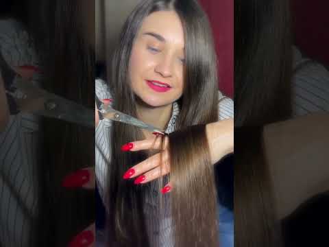 Cut off bad hairs #asmr #longhair #silkyhair #longhairasmr #hairplay