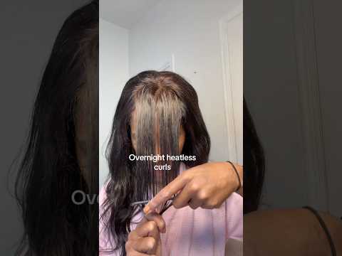 Overnight heatless bouncy curls! 💜 #heatlesshairstyles #heatlesscurlstutorial #overnightcurls