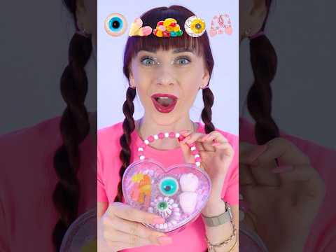 ASMR Barbie Candy Box Gummy Eyeballs #mukbang #eatingsounds