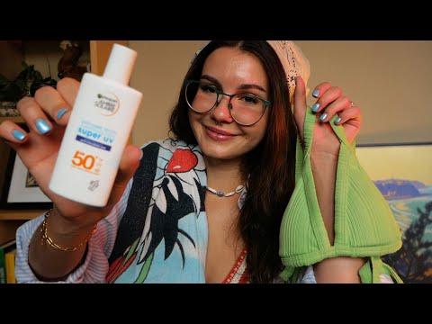 przyjaciółka szykuje Cię na plażę 🌴🥥 ASMR ROLEPLAY • dźwięki materiałów, stukanie, szept po polsku