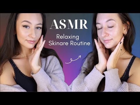 ASMR Relaxing Bedtime Skincare Routine 🌙  Tapping, Whispering & Skincare