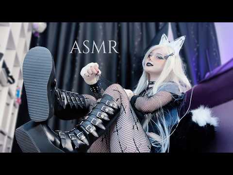 Tights, Fabric, Tail scratching ASMR with Loona 🖤🐾