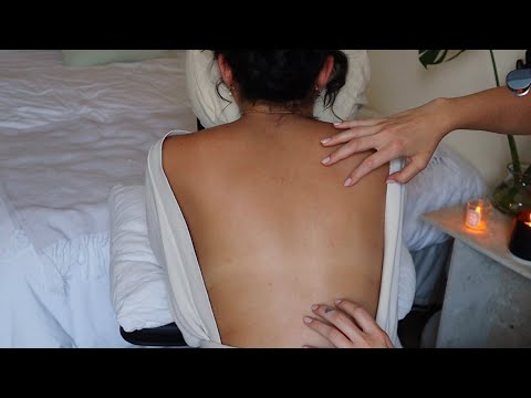 ASMR tingly back tracing on Shoshana (no talking)