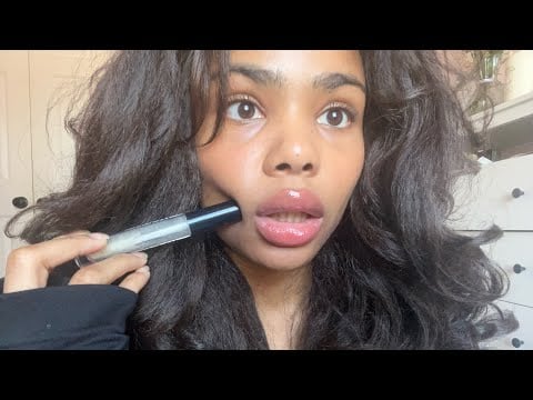 asmr lipgloss try on (kisses, mouth sounds, lipgloss sounds)