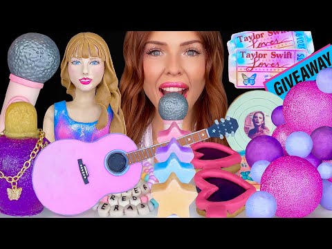 ASMR MUKBANG, Taylor Swift Desserts, Eras Tour Giveaway, Edible Perfume, Bracelet, Microphone 먹방