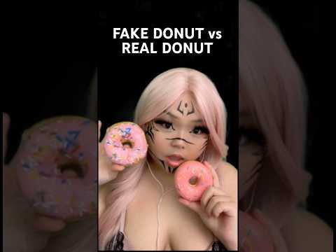 ASMR FAKE VS REAL DONUT 🍩 #mukbang #asmr