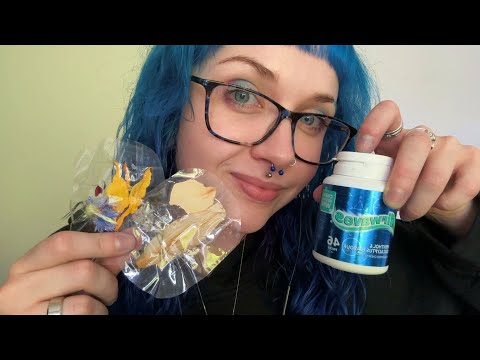 ASMR Gum Chewing & Preserving Dried Flowers (Tape Sounds, Crinkles, Scissors) 🌷🌻