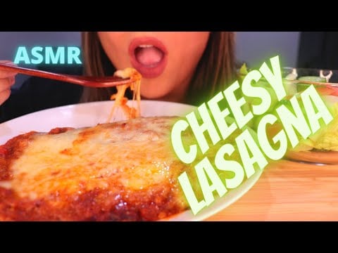 ASMR CHEESY LASAGNA MUKBANG | EATING SOUNDS | Mandy Foods ASMR