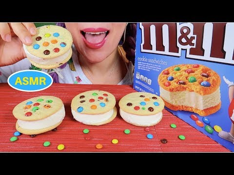 ASMR M&M Cookie Ice Cream Sandwich Eating sound  | 엠엔엠 쿠키 아이스크림 샌드위치 먹방 | CURIE. ASMR