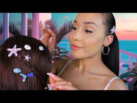 ASMR 🐚 Popular Girl At The Beach Party Plays With Your Hair / Hairstyling Roleplay