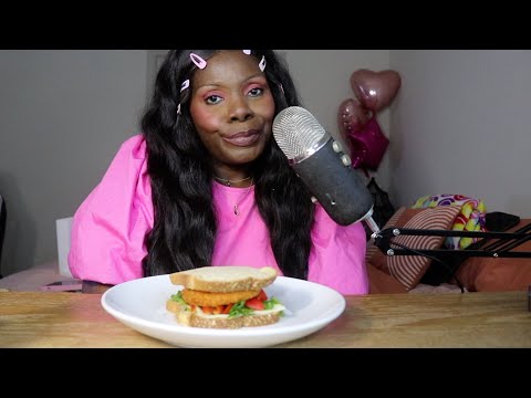 Thinking About Not Being Vegetarian After 14Yrs | Spicy Veggie Chicken Sandwich ASMR Eating Sounds