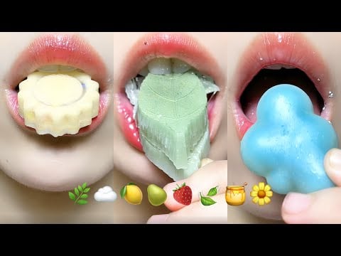 Compilation Asmr Eating Honey & Wax Candy Emoji Food ☁️🌸🌿