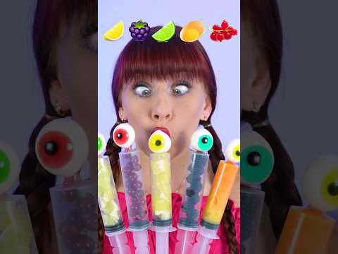 ASMR Emoji Gummy Eyeballs Fruits #shorts