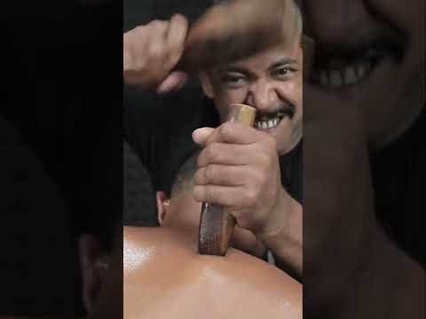 Wooden Hammer Body Massage With Neck Crack, Hair Crack, Ear Crack By Asim Barber ASMR #shorts