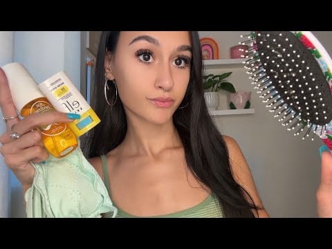 ASMR| Bestie gets YOU ready for a pool PARTY ☀️