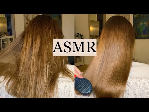 ASMR | *SILKY & SHINY HAIR* Hair Straightening For Relaxation ✨ (hair play, spraying, no talking)